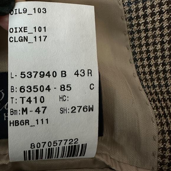 Vintage Ralph by Ralph Lauren Blazer Micro Check Tan Brown Jacket Men's Size 43R - Picture 5 of 12